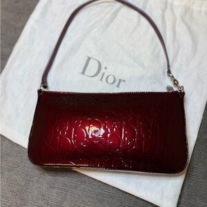 Dior Deep Red Patent Shoulder Bag